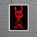 Ver imagem 1 de Quadro Símbolo Mão Do Rock Roll 33x24cm - com vidro:Madeira branca