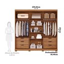 Ver imagem 3 de Guarda Roupa Casal 100% MDF 3 Portas 6 Gavetas Maite Cinamomo/Off White - Panan