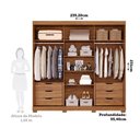 Ver imagem 3 de Guarda Roupa Casal 100% MDF 3 Portas 6 Gavetas Maite Cinamomo/Off White - Panan