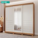 Ver imagem 2 de Guarda Roupa Casal 100% Mdf 3 Portas 6 Gavetas Cecília Panan Móveis Cinamomo/off White