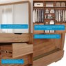 Guarda Roupa Casal 100% Mdf 3 Portas 6 Gavetas Cecília Panan Móveis Cinamomo/off White - 4