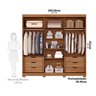 Guarda Roupa Casal 100% Mdf 3 Portas 6 Gavetas Cecília Panan Móveis Cinamomo/off White - 3
