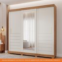 Ver imagem 6 de Guarda Roupa Casal 100% MDF 3 Portas 6 Gavetas Maite Cinamomo/Off White - Panan
