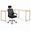 Ver imagem 3 de Mesa em L Industrial Bonanza com Cadeira Diretor