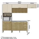 Ver imagem 4 de Armário de Cozinha 5 Peças Urban02 Balcão com Pia 120cm K02 Freijó/Vanilla - Mpozenato