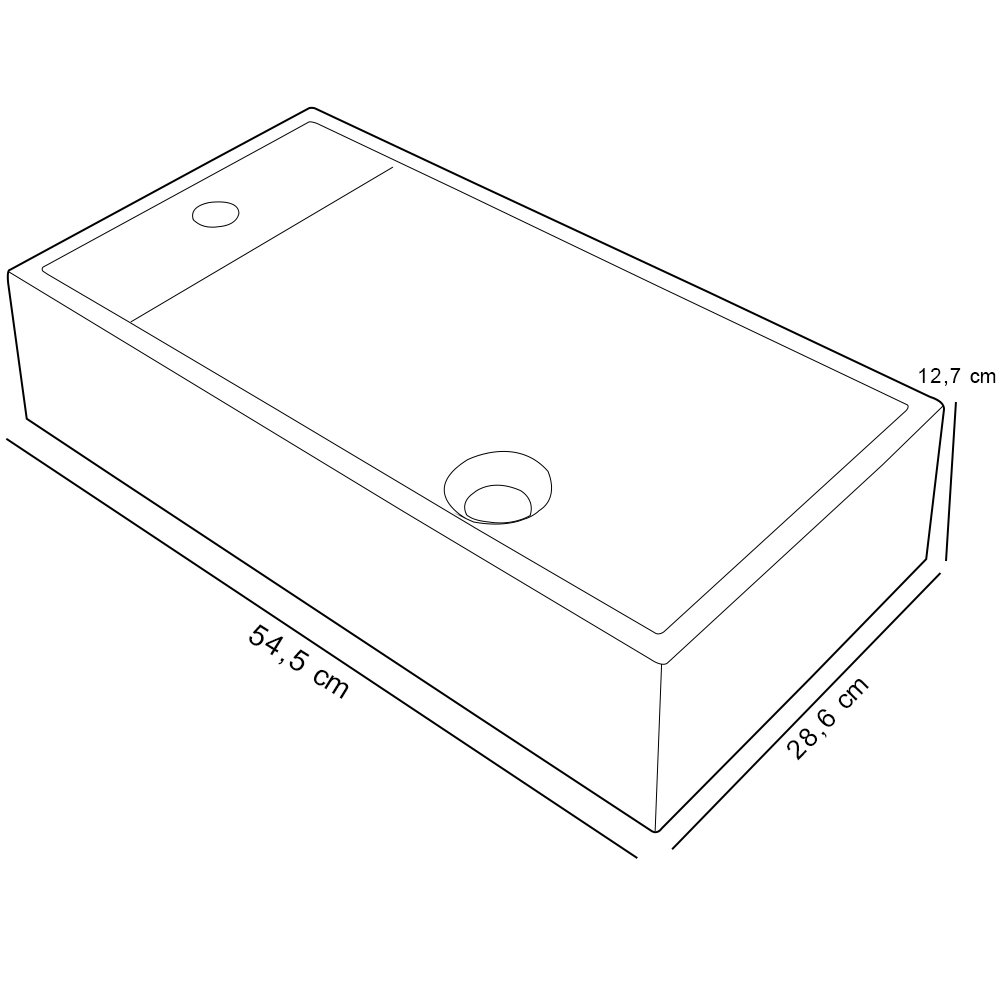 Cuba de Apoio Retangular para Banheiro Lavabo Roma C01 Rl545w Cinza - Lyam - 5