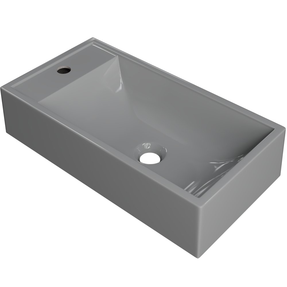 Cuba de Apoio Retangular para Banheiro Lavabo Roma C01 Rl545w Cinza - Lyam - 1