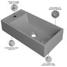 Cuba de Apoio Retangular para Banheiro Lavabo Roma C01 Rl545w Cinza - Lyam - 4