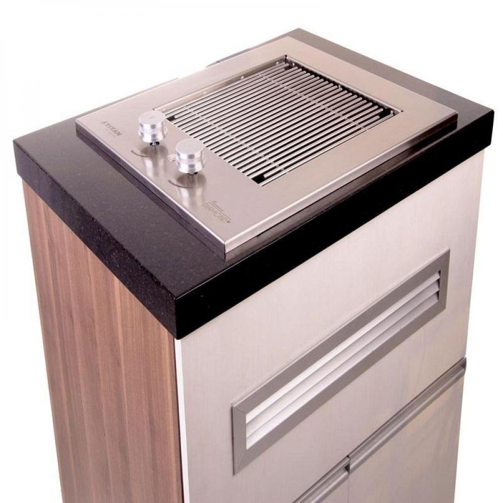 Grill Assador Gás sem Tampa Titan Diamond Inox Bivolt - 5