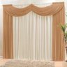 Cortina em Seda Amassada e Malha Gel Ferrari 3, 00 x 2,60 m - Avelã com palha - 1