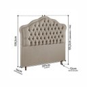 Ver mais imagens de Kit Cama Box King + Cabeceira Estofada em Madeira Maciça Curva Provençal com Capitonê Bege/Linho