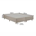 Ver imagem 7 de Kit Cama Box King + Cabeceira Estofada em Madeira Maciça Curva Provençal com Capitonê Bege/Linho
