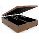 Ver imagem 1 de Cama Box Baú Casal Bipartido 69 Diversas Cores (138x188x42):corino Marrom/casal