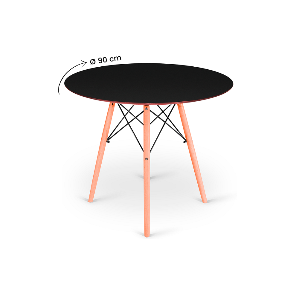 Conjunto Mesa Eames 90 cm Preta e 4 Cadeiras Kaila Fendi - 5