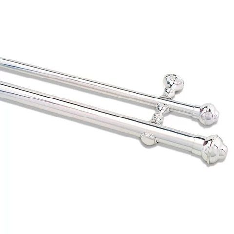 Kit Varão Duplo Cromado 4 Metros 28 mm x 19 mm