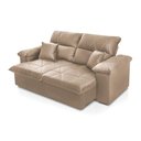 Ver imagem 7 de Sofá Retrátil Reclinável Trento 2,00m Suede Velut Bege Molas no Assento - King House