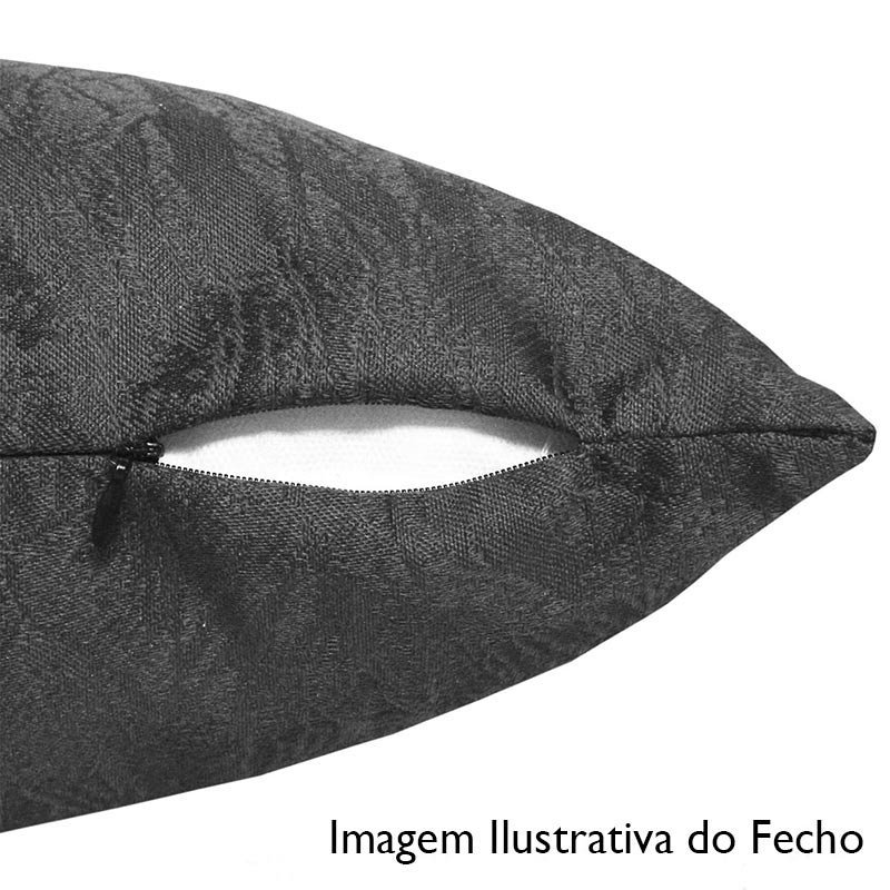 Capa de Almofada Estêncil Simples Preta Branca 44x44cm - 4