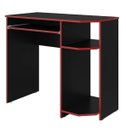 Ver imagem 1 de Mesa Escrivaninha para Computador Escritório Pc Gamer Preto e Vermelha