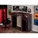 Ver imagem 2 de Mesa Escrivaninha para Computador Escritório Pc Gamer Preto e Vermelha