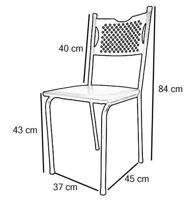 Kit 2 Cadeira para Cozinha Mc Tubular Almofadada Estrutura Branca com Assento Branco Medcombo - 2
