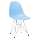 Ver imagem 1 de Cadeira Charles Eames Eiffel Dkr - Azul Claro - Base Aço Cromado
