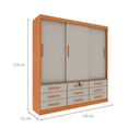 Ver imagem 4 de Guarda Roupa Chicago 3 Portas 9 Gavetas - Móveis Tcil