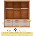 Ver imagem 5 de Guarda Roupa Chicago 3 Portas 9 Gavetas - Móveis Tcil