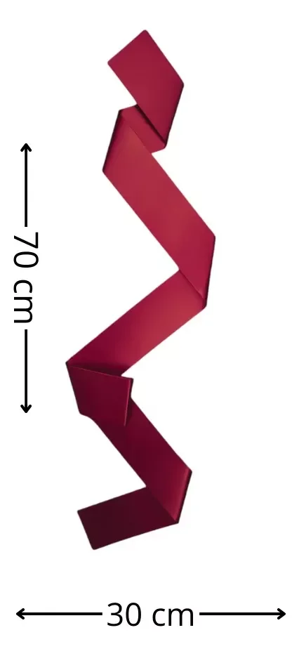 Escultura Parede Decoração Salas Hall Escadas Escritório Exclusivo no Brasil Home Decor Vermelho - 4