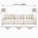 Ver imagem 4 de Sofá Retrátil 6 Lugares Bouclê Armani 2,90 Mts Marfim