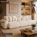 Ver imagem 6 de Sofá Retrátil 6 Lugares Bouclê Armani 2,90 Mts Marfim