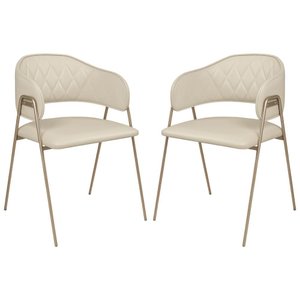 Kit 2 Cadeiras Veneza Perola Champagne