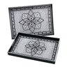 Jogo de Bandejas Preta com Flores Mandala Concepts Life - 1