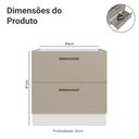 Ver imagem 2 de Balcão de Cozinha 80 cm 2 Gavetas (sem Tampo) Branco/Crema Agata Madesa