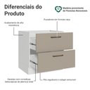 Ver imagem 3 de Balcão de Cozinha 80 cm 2 Gavetas (sem Tampo) Branco/Crema Agata Madesa