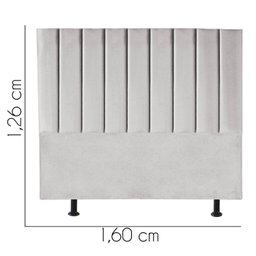 Cabeceira Cama Box Queem Estofada Carla 160cm Suede:cinza Claro - 3