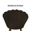 Ver imagem 2 de Poltrona Decorativa Pétala Couro Marrom Pés Madeira Ms Decor