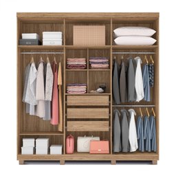 Guarda Roupa Casal 6 Portas e 3 Gavetas 100% em MDF Juparanã Rimo - Branco - 2