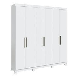 Guarda Roupa Casal 6 Portas e 3 Gavetas 100% em MDF Juparanã Rimo - Branco - 1