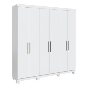 Guarda Roupa Casal 6 Portas e 3 Gavetas 100% em MDF Juparanã Rimo - Branco