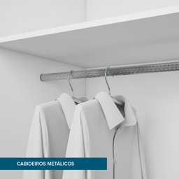 Guarda Roupa Casal 6 Portas e 3 Gavetas 100% em MDF Juparanã Rimo - Branco - 3
