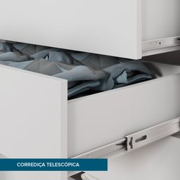 Guarda Roupa Casal 6 Portas e 3 Gavetas 100% em MDF Juparanã Rimo - Branco - 4