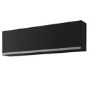 Ver imagem 1 de Armário Aéreo Andréia 150cm 4 Portas Preto - Ajl Móveis