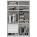 Ver imagem 3 de Closet Solteiro 1 Porta de Correr com Espelho 3 Gavetas 139cm Mdf Sonni R02 Branco - Lyam Decor