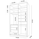 Ver imagem 4 de Closet Solteiro 1 Porta de Correr com Espelho 3 Gavetas 139cm Mdf Sonni R02 Branco - Lyam Decor
