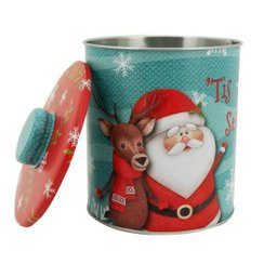 Jogo Latas Natalinas Decoradas Papai Noel Com Puxador 2 Peças Magizi - 2