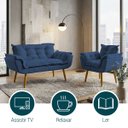 Ver imagem 5 de Kit Namoradeira e Poltrona Decorativa para Sala Recepção Manicure Consultório Alice Tecido Suede