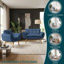 Ver imagem 4 de Kit Namoradeira e Poltrona Decorativa para Sala Recepção Manicure Consultório Alice Tecido Suede