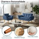 Ver imagem 3 de Kit Namoradeira e Poltrona Decorativa para Sala Recepção Manicure Consultório Alice Tecido Suede