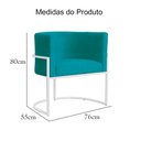 Ver imagem 7 de Poltrona Luana Suede Turquesa Base Branca Sala Luxo - Fm