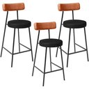 Ver imagem 1 de Kit 03 Banquetas Baixa Cozinha Sala Jantar Bancada Milão L02 Couríssimo Camel Preto - lyam decor